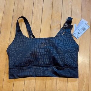 Adidas Black Sports Bra with Animal Print and Strappy Back